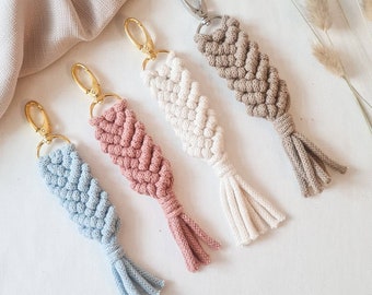 Boho Macrame Keychain Accessories Personalized