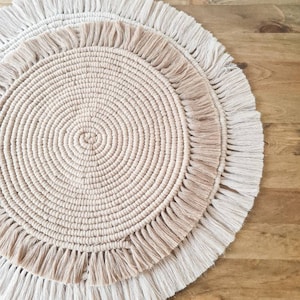 Macrame Round Table Runner Coaster in Natural, Boho Style for Home Decor, Makramee Tischläufer Boho Round Table Placemat for Living Room image 8