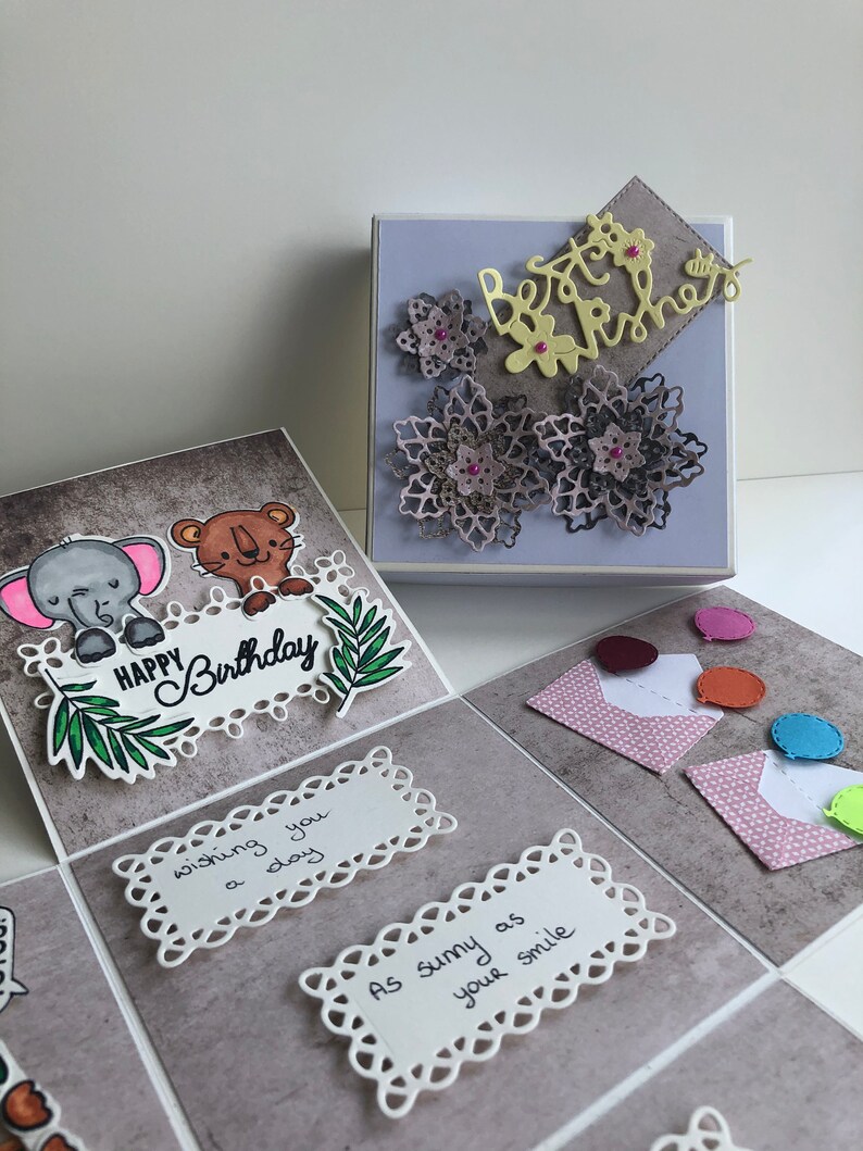 Exploding Box, Handmade Birthday Card, Gift Box - Etsy