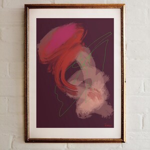 Abstract Burgundy Art | Digital Download | Modern Art Print | Unique Wall Decor & Home Artwork