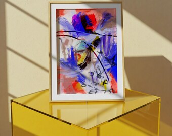 Colorful and Bold Abstract Digital Download | Modern Art Print | Unique Wall Decor & Home Artwork