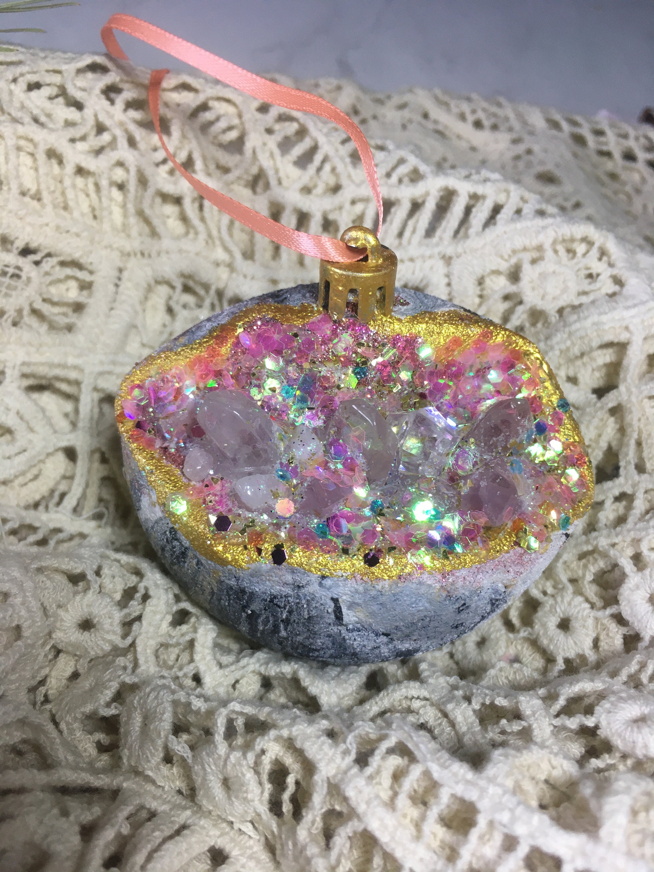 Magical Christmas Geode Ornament  Etsy