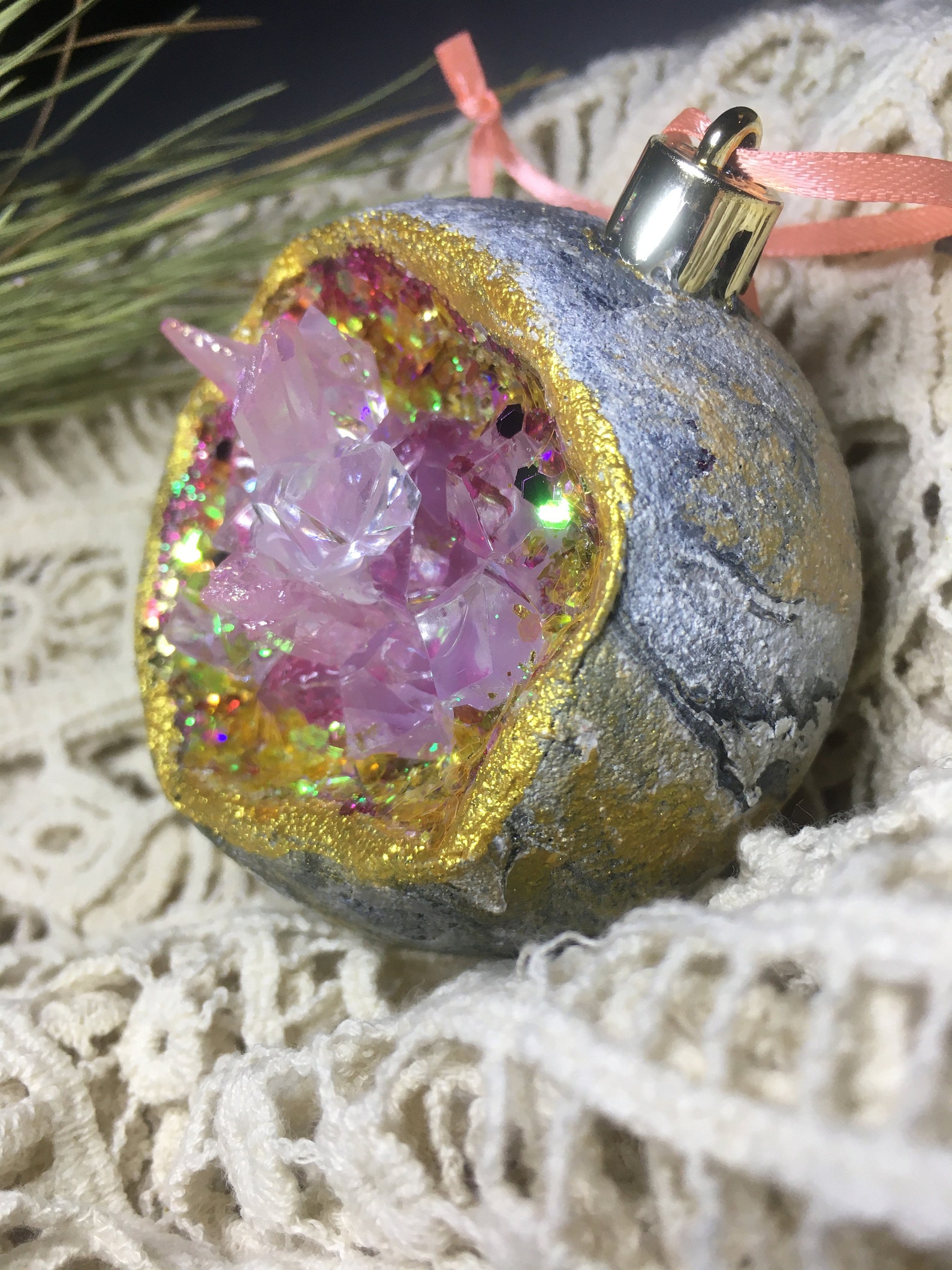 Magical Christmas Geode Ornament  Etsy