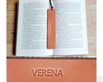 Personalisiertes Lesezeichen aus feinem Leder - die Geschenkidee