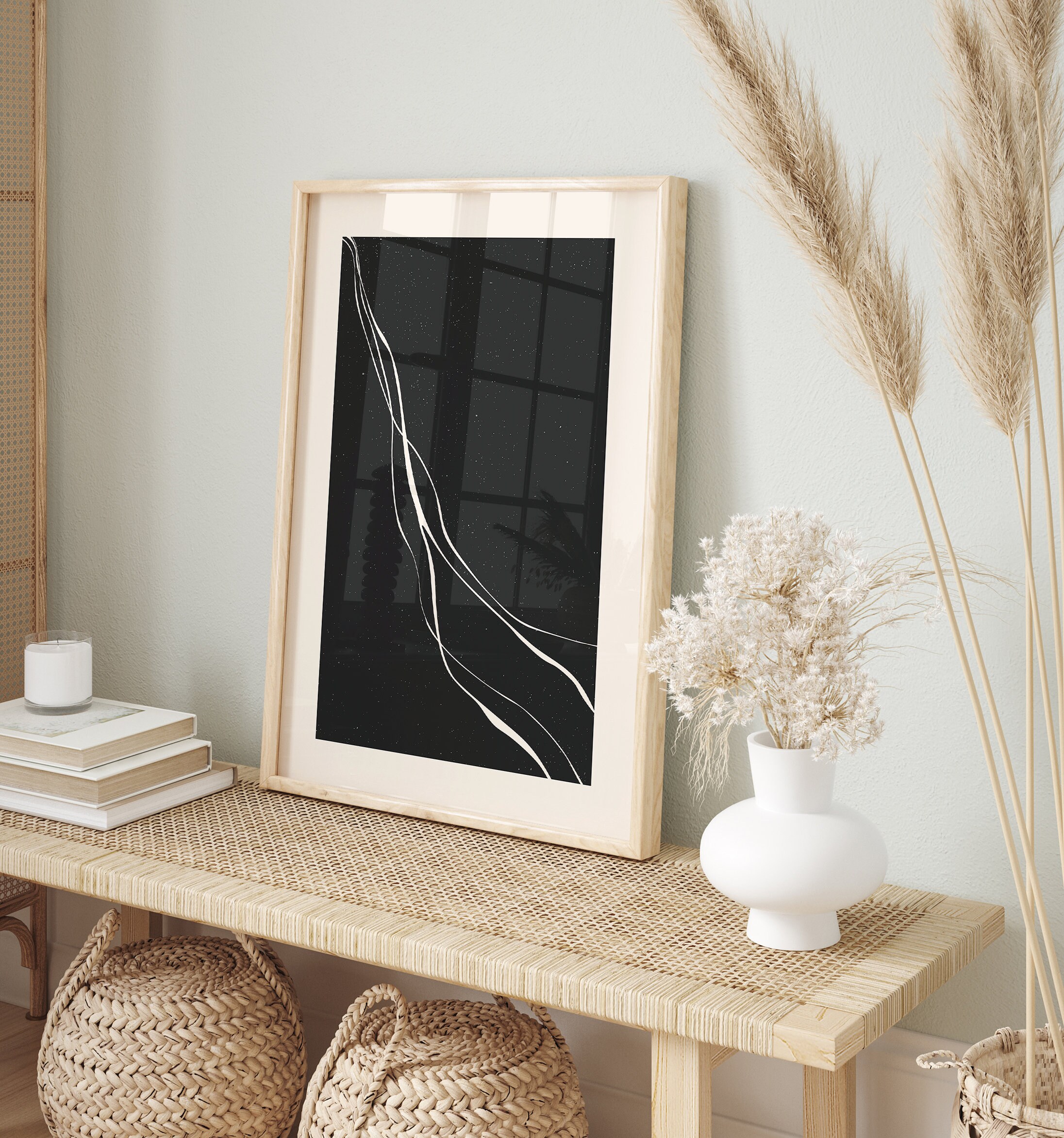 Japandi Art Shower Curtain Japandi Decor Japandi Style