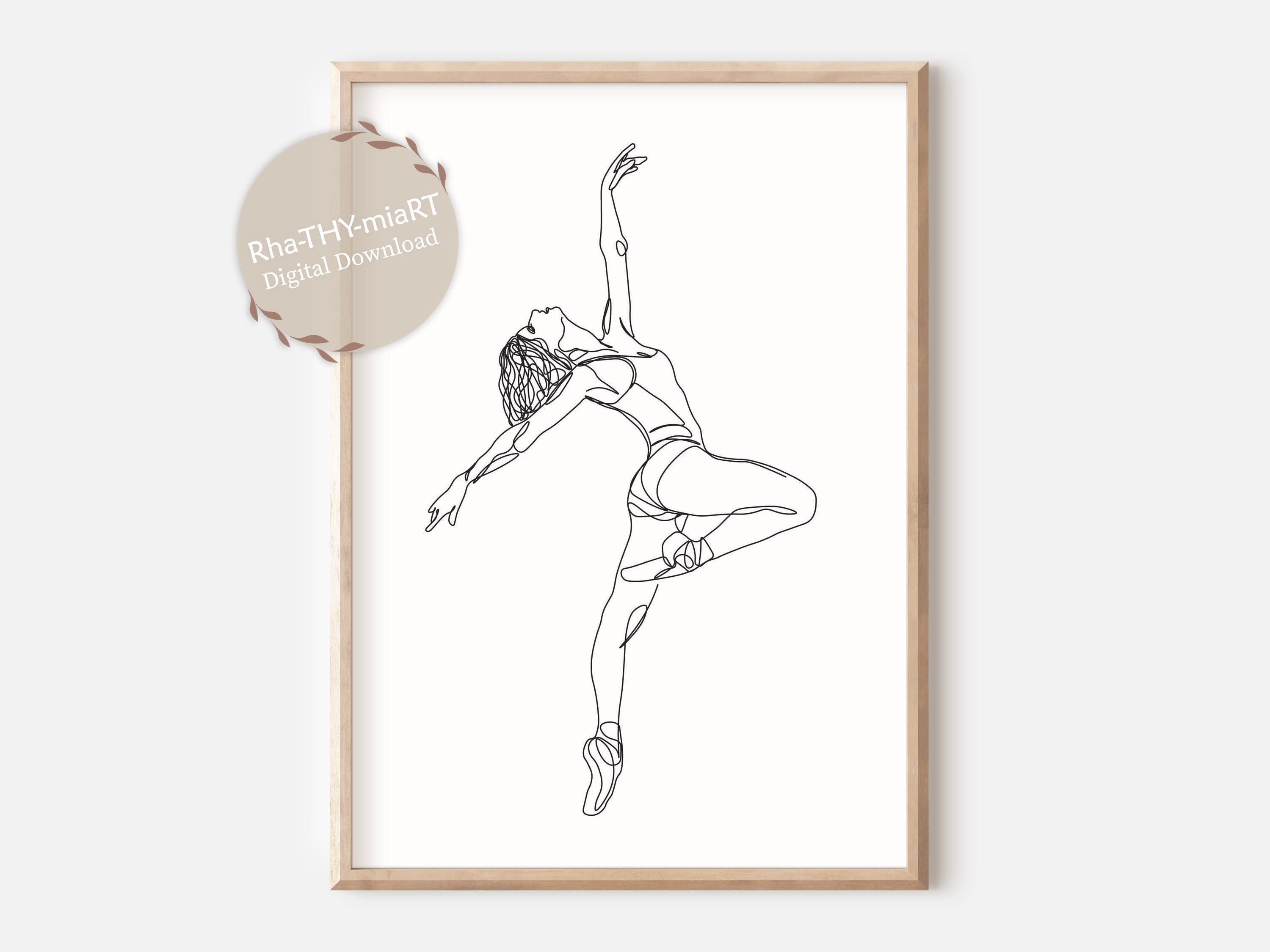 Ballerina Tänzerin Linie Kunst für minimalistische Zimmer | Etsy