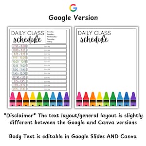 Editable Daily Class Schedule Template | Canva & Google Slides ...
