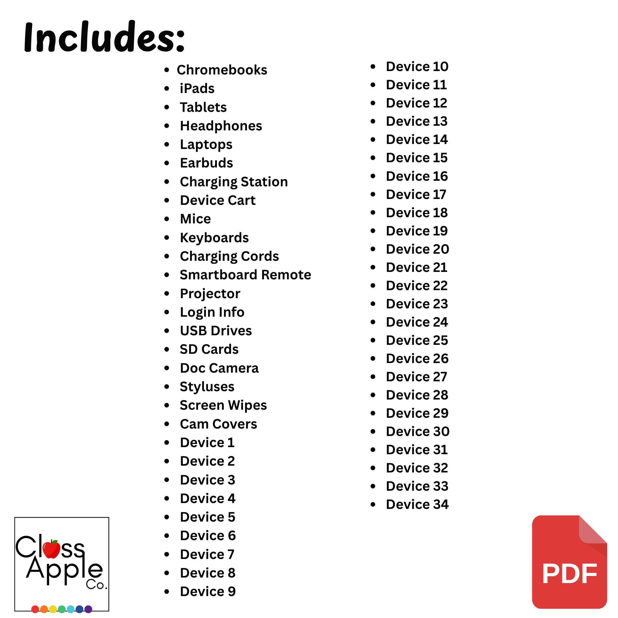 Ipad Labels Technology & Device Labels for Classroom | Chromebook, Ipad, Laptop ...