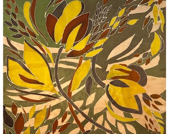 Hand-painted silk scarf