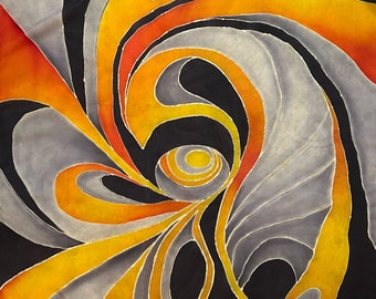 Hand-painted silk scarf