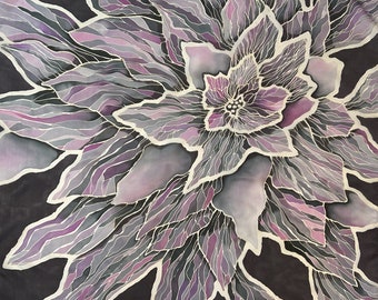 Hand-painted silk scarf