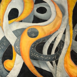 Hand-painted silk scarf