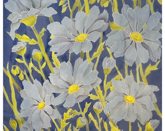 Hand-painted silk scarf