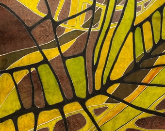 Hand-painted silk scarf