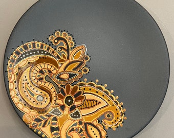 Unique hand-painted plate
