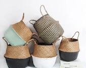 Seagrass Baskets wicker hanging flower pot baskets storage flower home