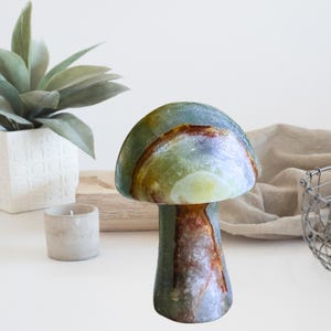 Natural Blue Onyx Crystal Mushroom Carving | Mini mushroom | Small Mushroom| Mushroom Carving | Mushrooms | Handcarved | Mushies