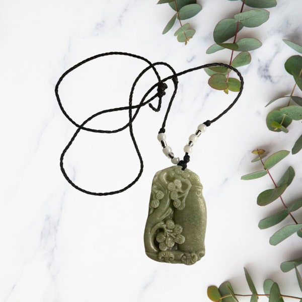 Carved Jade Pendant - Etsy