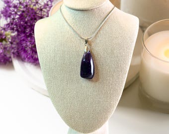 Uruguay Amethyst Tear Drop Necklace | February Birthstone Jewelry | Amethyst Pendant | Gift For Her | Amethyst Jewelry | Peace Crystal
