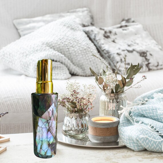 Shiva Shell Crystal Perfume Bottle, Gemstone Perfume Bottle, Perfume, Essential Oil Bottle, Gemstone Spray Bottle, Perfume Bottle Gift Set