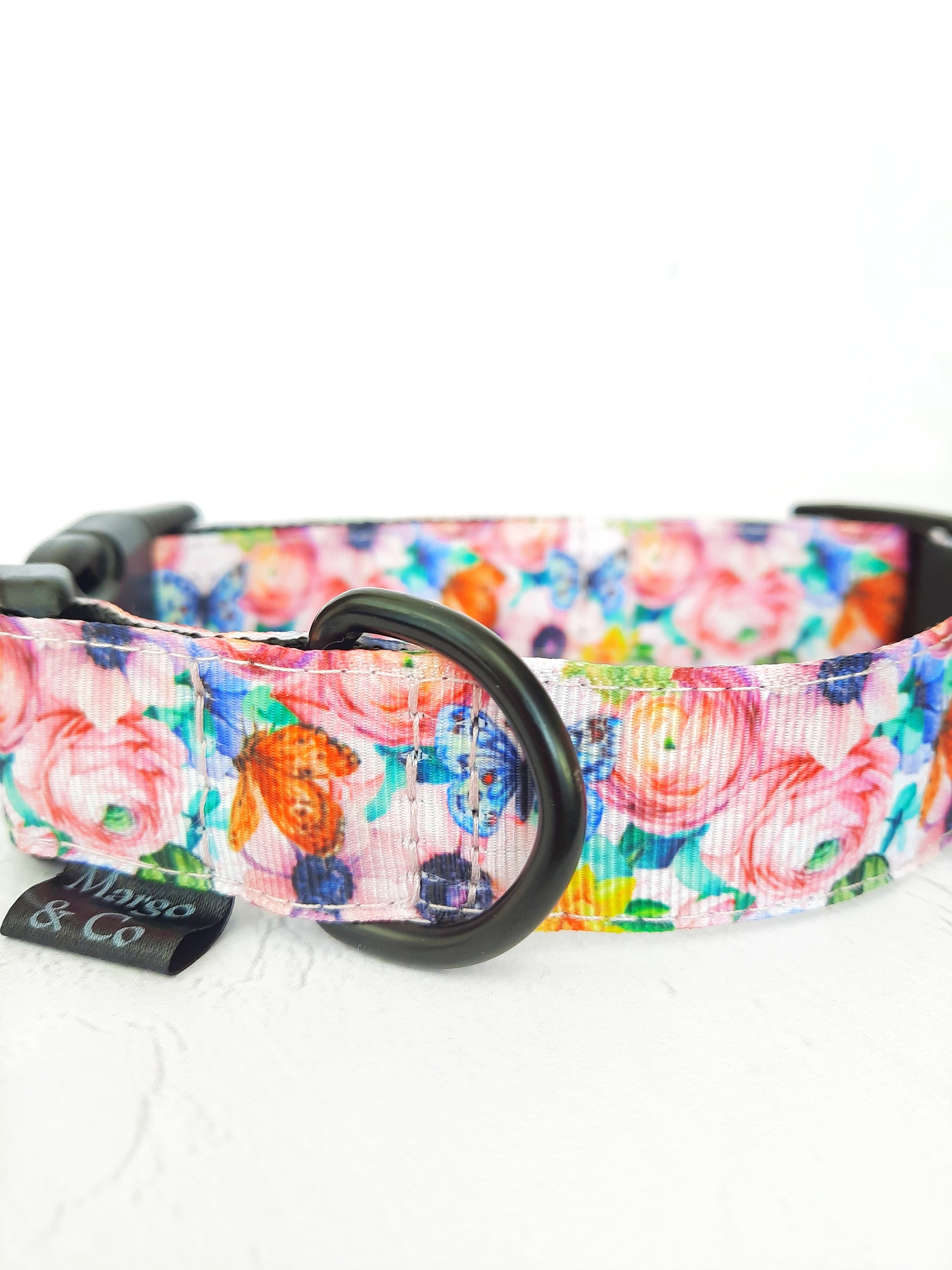 Fabric dog collar Flower dog collar Soft dog collar Girl dog Etsy