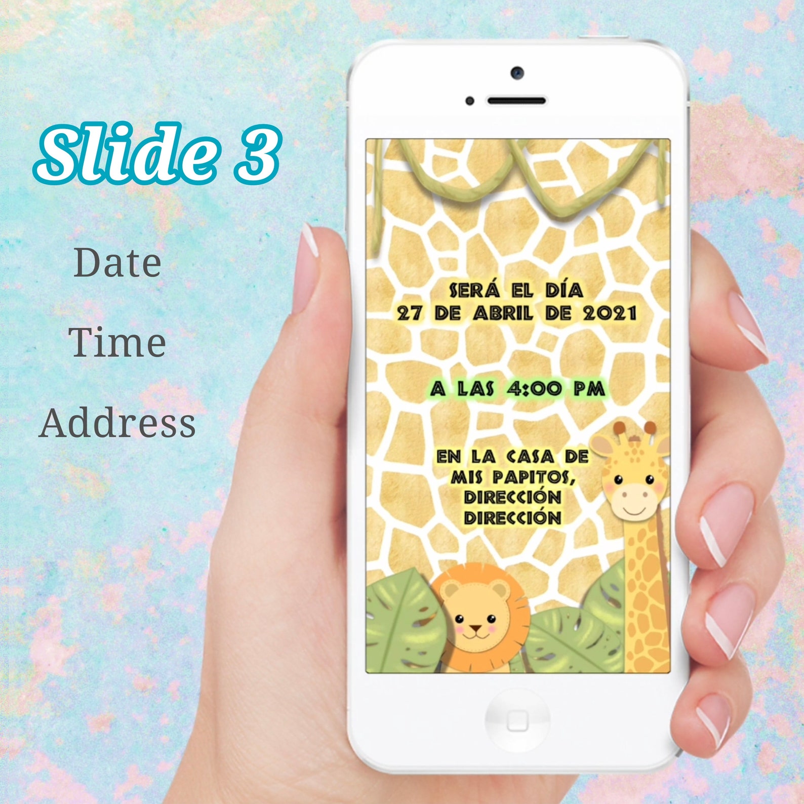 Safari Baby Shower Video Invitation Invitación Animada Driveby Virtual