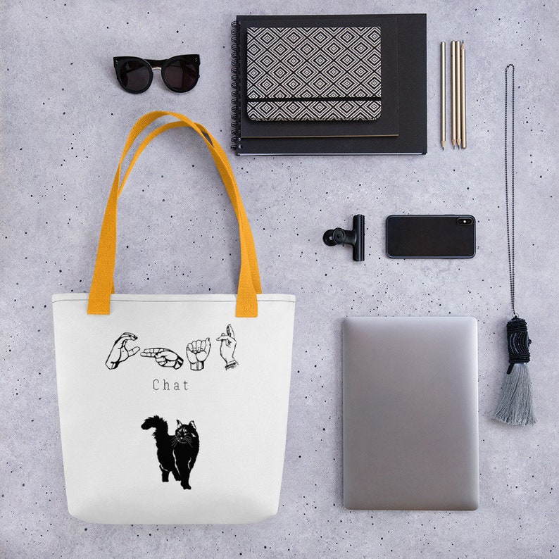 deaf and hard of hearing blackredorange strap Tote bag Chat in sign language
