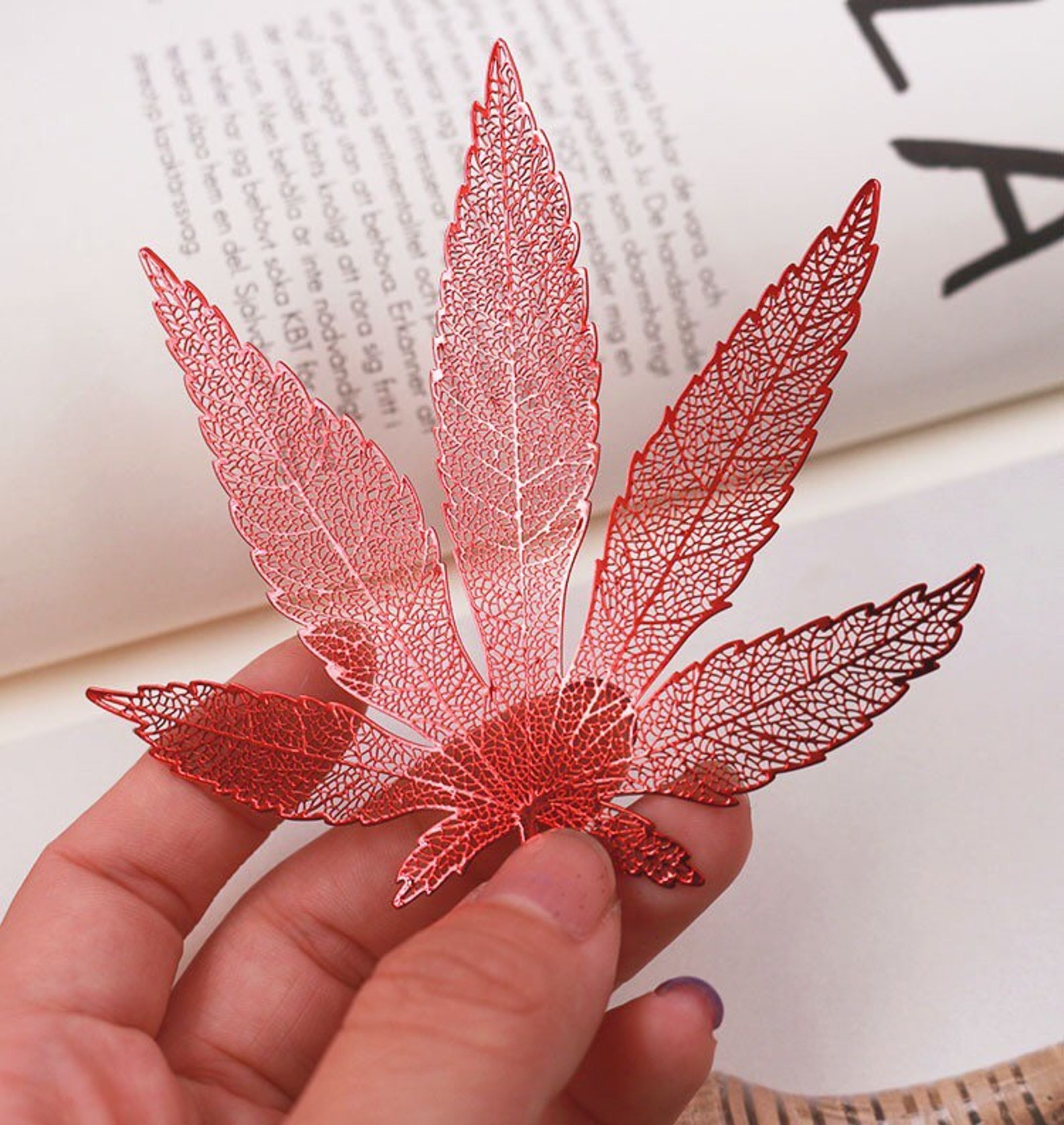 Maple leaf bookmark bookmark metal bookmark Chinese gift Etsy