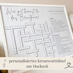 personalized wedding crossword puzzle
