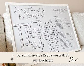 personalized wedding crossword puzzle