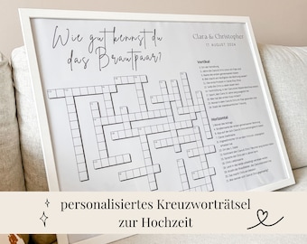 personalized wedding crossword puzzle