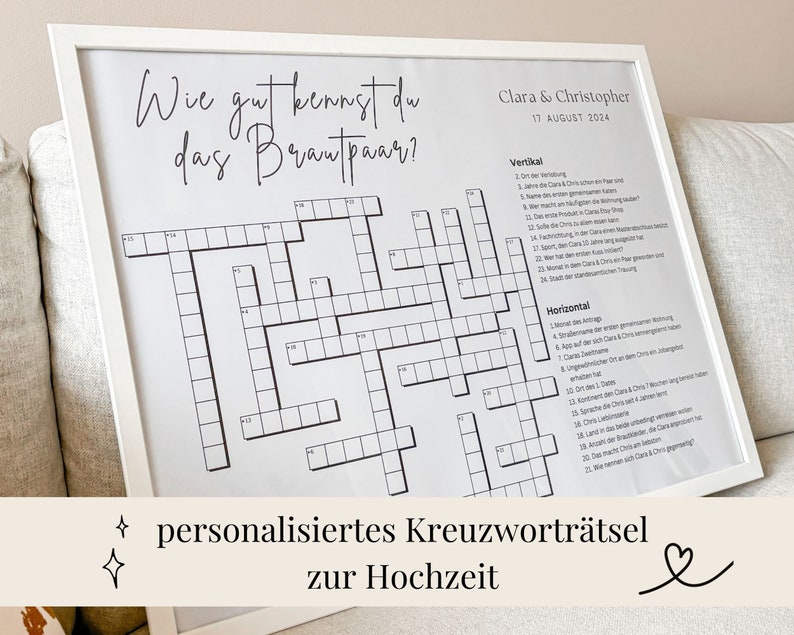 personalized wedding crossword puzzle image 1
