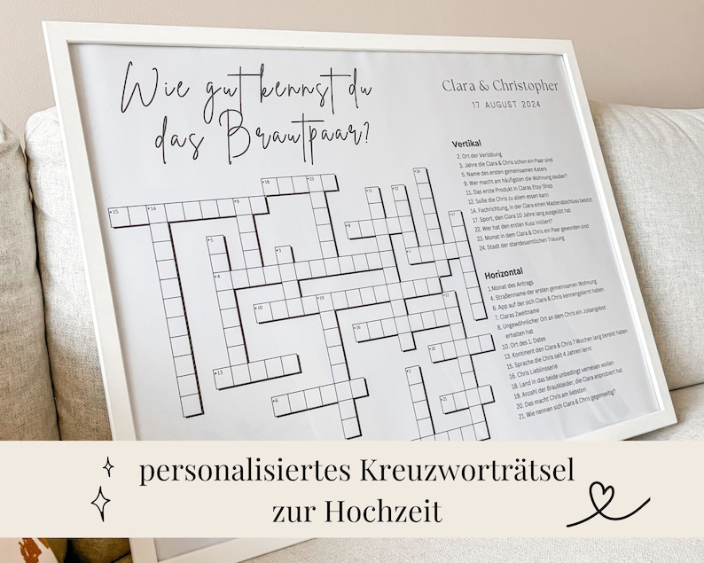 personalized wedding crossword puzzle image 1