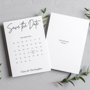 Save the Date mit Kalender - digitales Template zum bearbeiten