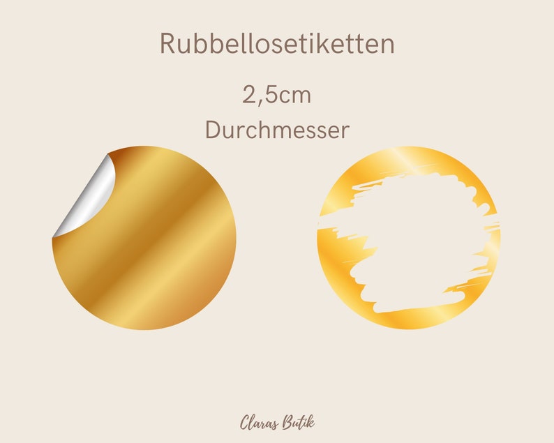 goldene Rubbellos Aufkleber Bild 3