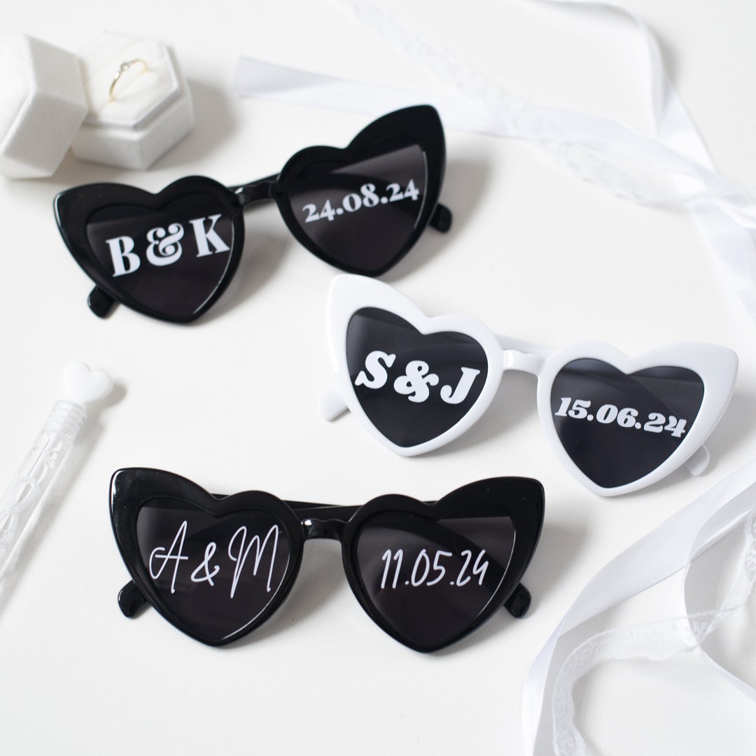 Herz Sonnenbrille Personalisiert Hochzeit Etsy.de