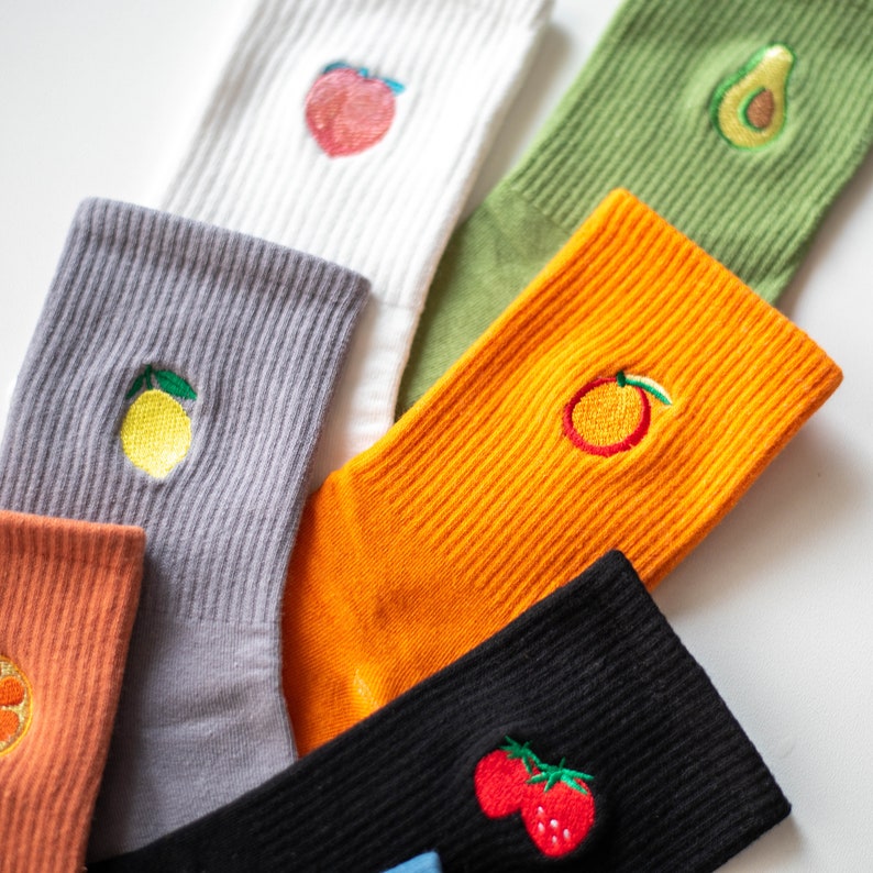 Obst Socken in 7 Farben 100% Baumwolle Bild 4