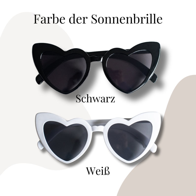 Herz Sonnenbrille Personalisiert Hochzeit Bild 2