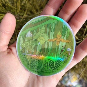 Sticker chausson holographique moyen orchidées