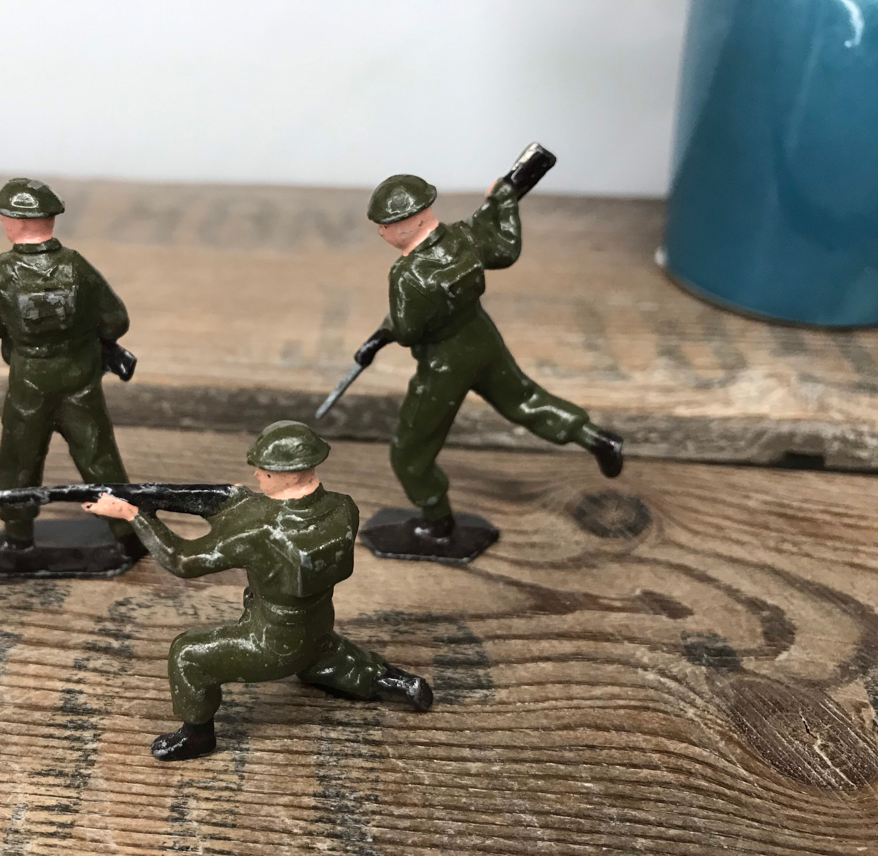 Vintage Britains Metal Lead Toy Soldiers x 4 WW2 Infantrymen Etsy