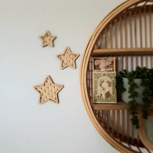 Rattan Star Wall Decoration, Plywood Star Orniment, Boho Christmas Decoration, Scandi Christmas