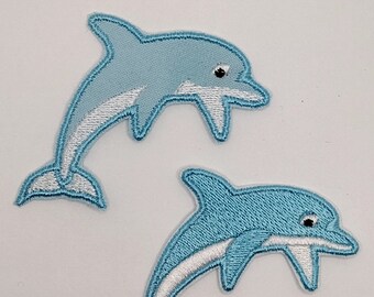 Jumping Dolphin Patch - Dolphin - Embroidered Patch - Embroidery - Dolphin Patch - Blue - Sea Life - Marine Life - Sea Creature - Ocean