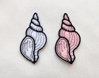 Twirl Shell - Ocean - Marine Life - Embroidery - Multicolor - Customize - Sea Creature - Iron On Patch - Embroidered Patch