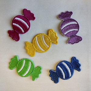 Retro Hard Candies - Embroidered Patch - Iron On - Custom Colors - Candy Wrapper - Old Fashioned - Sweets - Treats