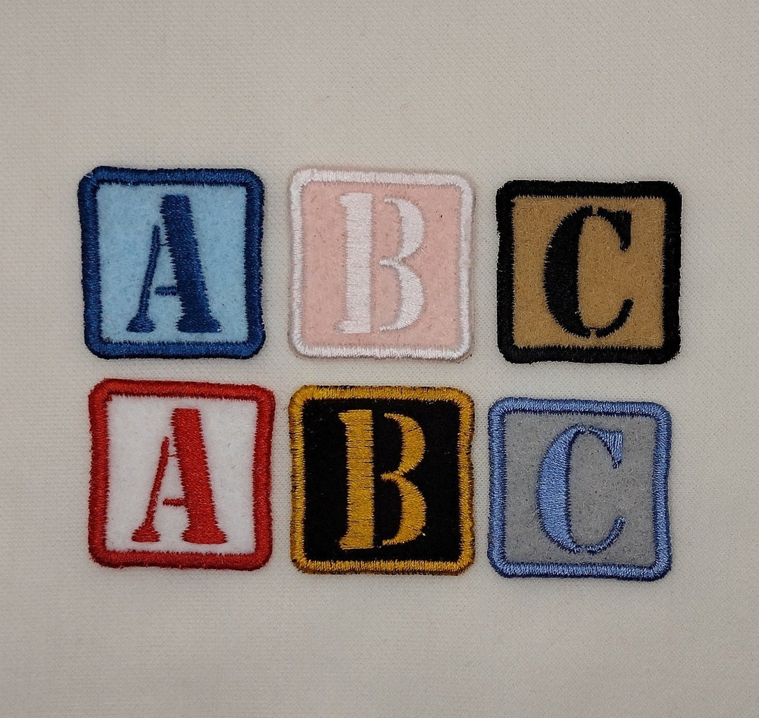 ABC - Letters - Embroidery Patch - Back to School - Iron on Backing ...