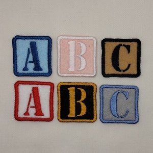 ABC - Letters - Embroidery Patch - Back to School - Iron On Backing - Alphabet Patches - Baby Blocks - A to Z - Customizable - Felt Patches