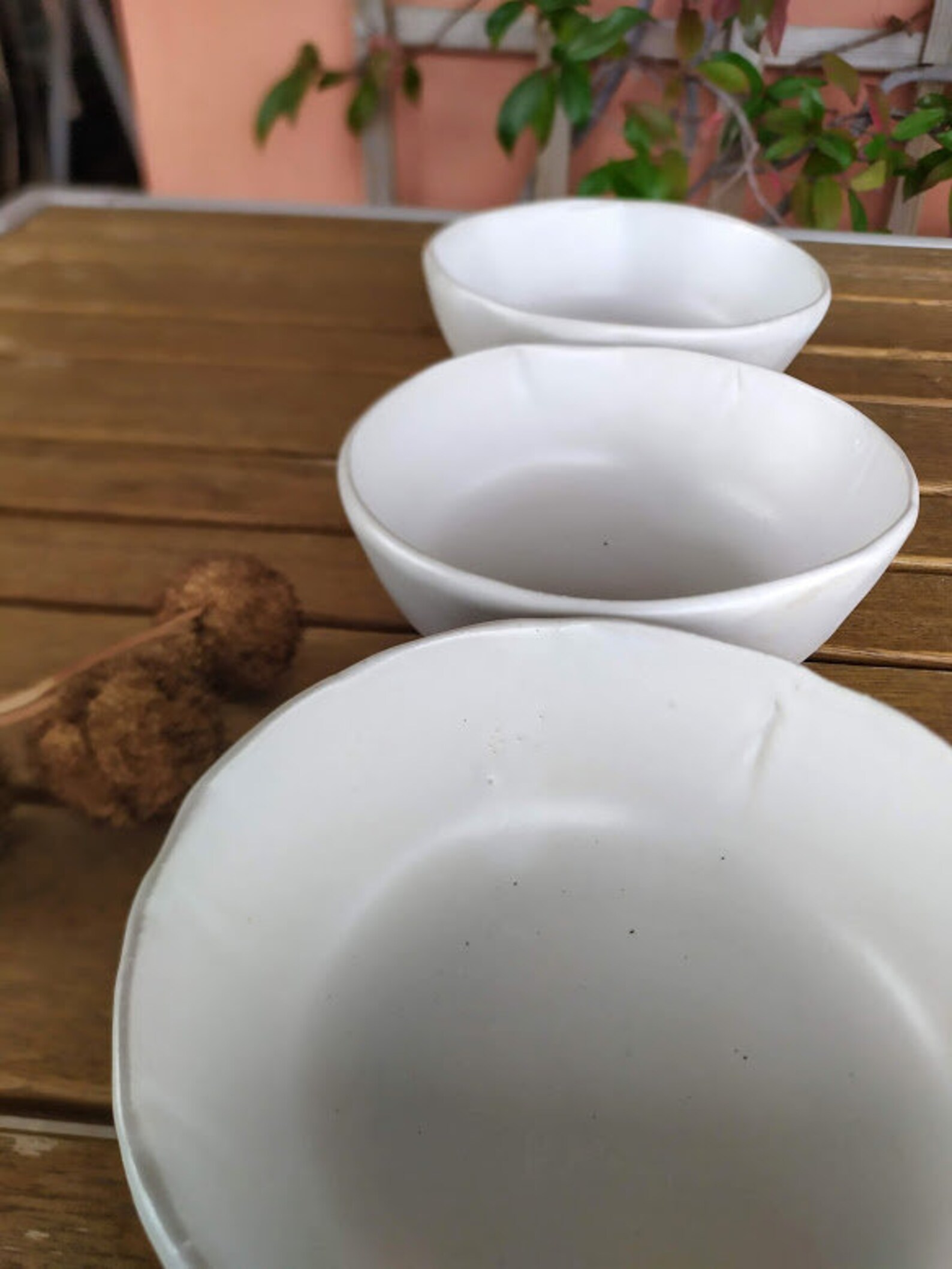 White Dessert Bowl Handmade Ceramic Snack bowl Small Serving Etsy