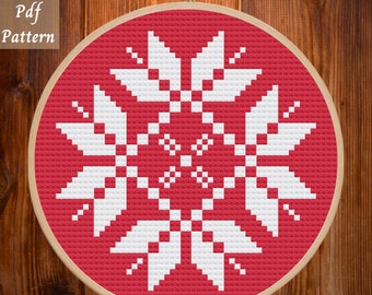 Cross Stitch Pattern Snowflake Cross Stitch design Christmas ornament Cross stitch chart easy cross stitch, INSTANT DOWNLOAD PDF,4 inch