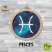 Pisces Cross Stitch Pattern, Two Fish Horoscope Chart, Pisces Symbol ...