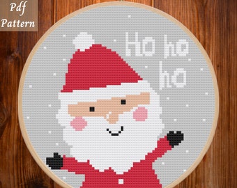 Cross Stitch Pattern Santa cross stitch chart christmas cross stitch design, counted cross stitch chart, embroidery, INSTANT DOWNLOAD PDF